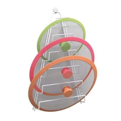 Image of Metaltex Kiwi Saucepan Lid Holder, Silver, 23x7x42cm