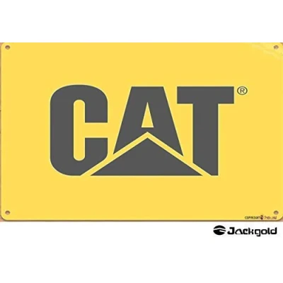 Image of Retro Metal Tin Sign CAT Digger Equipment Garage Wall Decoration 8x12 inches