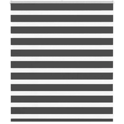 Image of vidaXL Zebra Blind Black 125x100 cm Fabric Width 120.9 Polyester