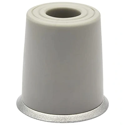 Image of WAGNER Doorstop Volcano MIDI Ø 35 x 36 mm, Grey Buffer Made of die cast zinc with Stainless Steel Look and Solid Rubber, to be Screwed on Floors 15208011
