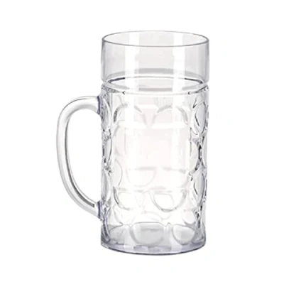 Image of Plastic Beer Mug with Handle Unbreakable Drinking Glasses Shatterproof Water Tumblers for Indoor Outdoor Dishwasher Safe