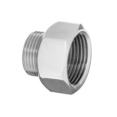 Image of Pipe Thread Reducer Hexagon Fittings Chrome Female x Male 3/8 1/2 3/4 Inch (3/4 BSP)