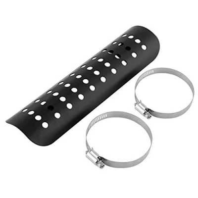 Image of Exhaust Muffler Heat Shield,Universal Motorcycle Hole shield Straight Pipe Cover Guard (Black)