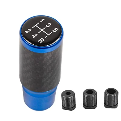 Image of muge racing Gear Shift Knob，Car Knob Shifter 5 Speed Universal Aluminum Stick with 3 Adapters(Blue)