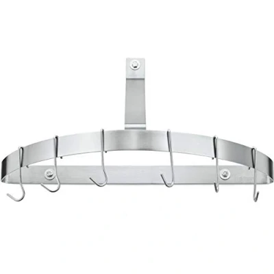 Image of Cuisinart Chef&#039;s Classic Half Circle Wall Mount Pot Rack, Brushed Stainless