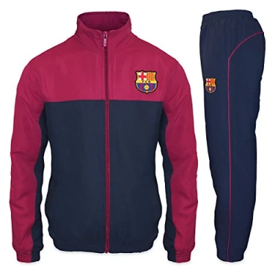 Image of FC Barcelona Official Football Gift Boys Tracksuit Set 6 7 Years SB Navy Blue