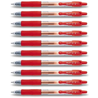 Image of Pilot G2 Retractable Gel Pens, red, 10 Stifte