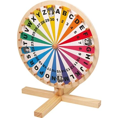 Image of small foot 6251 wooden parlour game &quot;Wheel of Fortune&quot;, for lottery games, word games or events, from 5 years