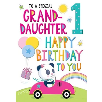Image of Regal Publishing Juvenile Birthday Card Age 1 Granddaughter 9 x 6 inches