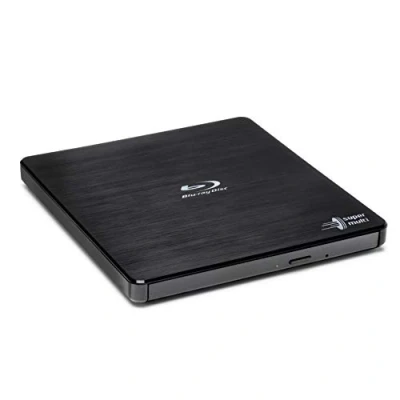 Image of Hitachi LG BP55 External Blu Ray Drive, USB 2.0 Slim Portable Player/Rewriter for Laptop, Desktop PC, Windows 11 Compatible, with TV Connectivity, 3D Playback, 8x Read/Write Speed Black