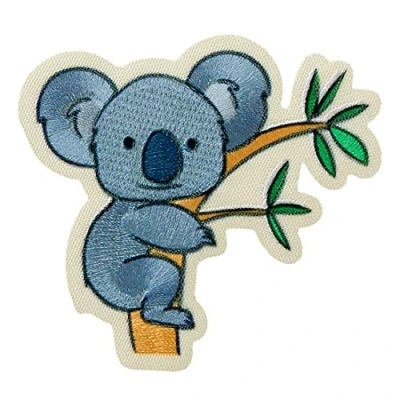 Image of Recycl Patch Koala Branch Animal Think Green Iron on Patches Adhesive Emblem Stickers Appliques, Size: 2.52 x 2.64 inches