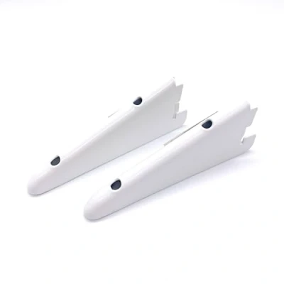 Image of Twin Slot Shelving Brackets White Heavy Duty Steel Bracket Pack of 2 120mm / 12cm