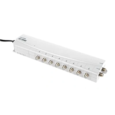 Image of TV &amp; Radio Signal Booster Aerial Amplifier, Labgear 8 Way Mains Powered Distribution Amplifier with F Type Connections, Professional IR Bypass