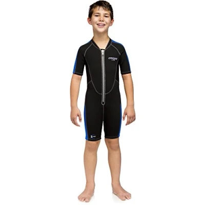 Image of Cressi Kids Lido Wetsuit Shortie Suit Dark/Blue, Medium