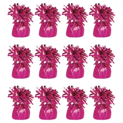 Image of Foil Helium Balloon Weights Pack of 12 Durable &amp; Colourful Magenta for Birthdays Parties, Events Celebrations Perfect Weight Holders