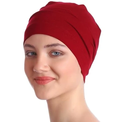 Image of Deresina Headwear Sleep Cap for Hair Loss (Burgundy)