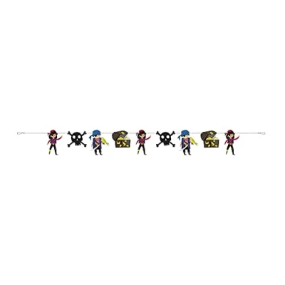 Image of Ahoy Pirate Garland 7ft (213cm) Colorful Party Decor for Little Buccaneers Perfect Swashbuckling Celebrations &amp; Adventures 1 Pc