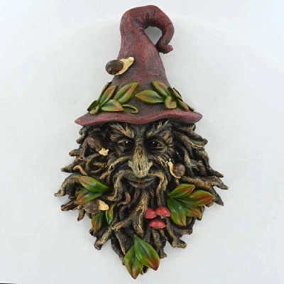 Image of Fiesta Studios Tree Ent Radagust Wizard Plaque Fantasy Face Garden Decor Home Ornament H26.5cm