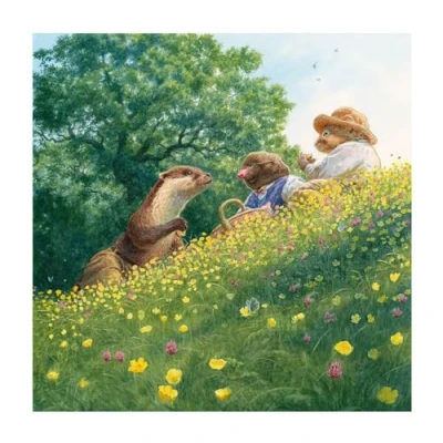 Image of Wind in the Willows Picnic with Otter Chris Dunn Blank All Occasion Card
