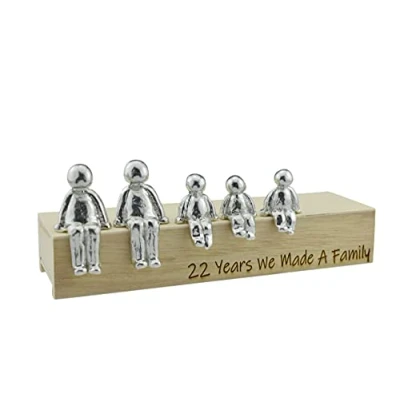 Image of 22nd Anniversary Idea 22 Years We Made A Family Metal Ornament Choose Your Combination Box &amp; Woodgrain May Vary(3 Children)