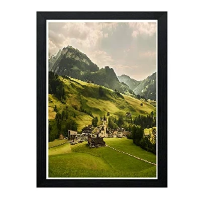 Image of Modern Picture Frames Black Photo Poster Real Wood 750mm x 500mm