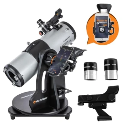 Image of Celestron 22480 StarSense Explorer 114mm Tabletop Dobsonian Smartphone App Enabled Telescope Works with to Help You Find Nebulae, Planets &amp; More iPhone/Android Compatible