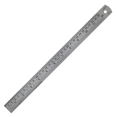 Image of Linex Ruler 30cm, Stainless Steel, with Imperial and Metric Markings