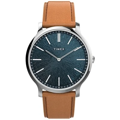 Image of Timex Men&#039;s Analogue Quartz Watch with Leather Strap TW2V43400