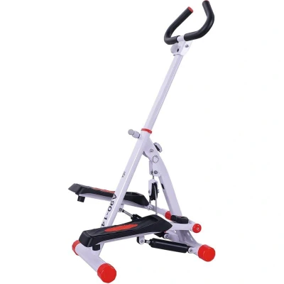 Image of HOMCOM Foldable Step Machine, Height Adjustable Stepper w/LCD Display and Handlebar, Twister Steppers for Exercise Workout Home Gym Office
