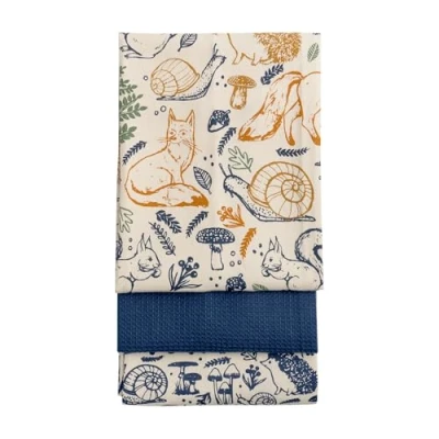 Image of Price &amp; Kensington Woodland Set of 3 Tea Towels
