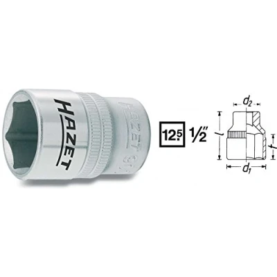 Image of HAZET 900 9 38 mm 6 Point Hexagon Traction Profile Socket Chrome Plated/Polished