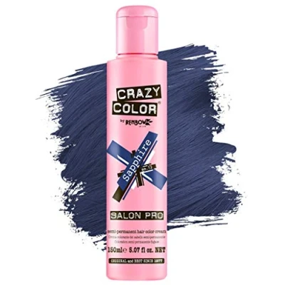 Image of Crazy Color Semi Permanent Hair Colour Cream (Sapphire 72)