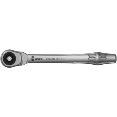 Image of Wera 05004003001 8003 A Zyklop Metal Ratchet with push through square and 1/4&quot; drive