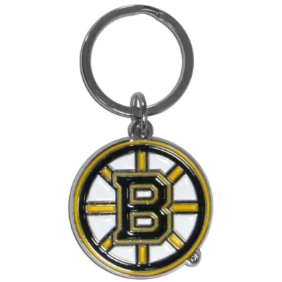 Image of Siskiyou NHL Sports Fan Shop Boston Bruins Chrome &amp; Enameled Key Chain One Size Team Colors