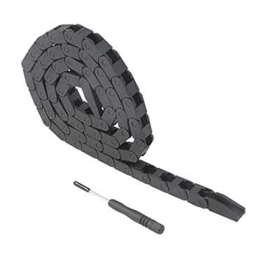 Image of Zeberoxyz 7x7mm Drag Chain Length 1Meter Close Type Black Plastic Flexible Cable Carrier R18 with Flat Wrench for 3D Printer and CNC Machines (7mmx7mm Close)