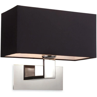Image of Prince 1 Light Single Indoor Wall Polished S/Steel, Black, E27