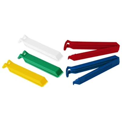 Image of Fackelmann Bag Clips Set 4,5 inch 5 Pieces of PP, White/Green/Yellow/Blue/Red, 11 x 7.9 1.8 cm