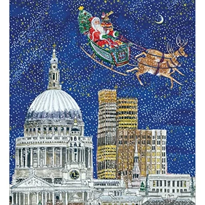 Image of Pack of 5 St Pauls Santa Mixed Charity Christmas Cards