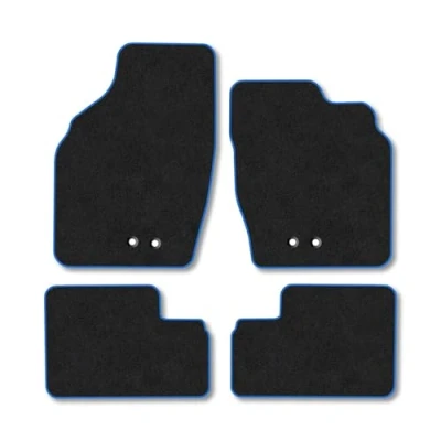 Image of Car Mats Compatible with Vauxhall Agila (2000 2007) Tailored Fit Blue Carpet Floor Set Accessory Custom 4 Pieces Anti Slip Backing &amp; Binding Trim Edge