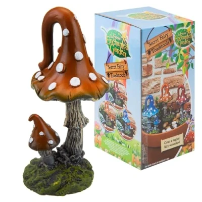 Image of VFM Enchanted Fairy Toadstool Secret Garden Ornament Orange
