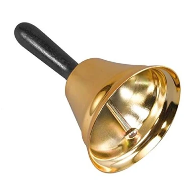 Image of SHATCHI Father Christmas Santa Claus Bell Fancy Dress Costume Accessory Party Fun, Gold/Black