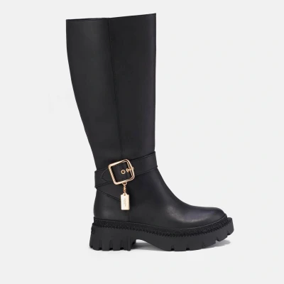 Image of Coach James Leather Knee High Boots UK 3