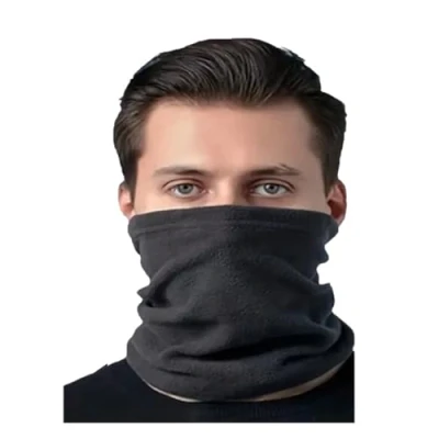 Image of Black Thermal Unisex Fleece Snood Scarf Outdoor Neck Warmer Winter Ski Tube Beanie Motorbike Cycling Running Earmuff