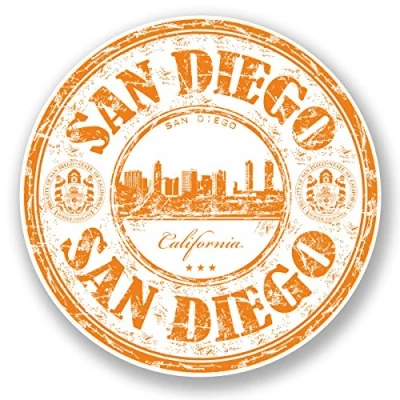 Image of 2 x 10cm San Diego California USA Vinyl Sticker Bike Laptop Travel Luggage #5965 (10cm 10cm)
