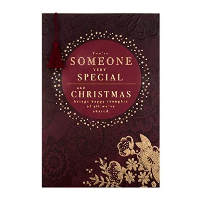 Image of Hallmark Christmas Card for Someone Special Traditional Gold Foil Design