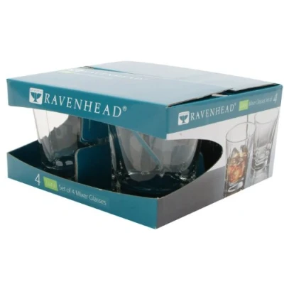 Image of Ravenhead 41.501 Luna Box of 4 23cl Mixer Glasses, Multi Colour