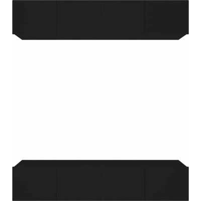 Image of vidaXL TV Cabinets 4 pcs Black 80x30x30 cm Engineered Wood