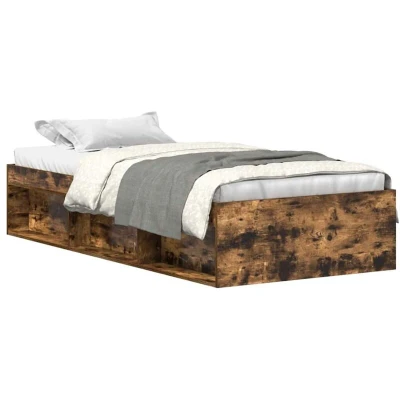 Image of vidaXL Bed Frame without Mattress Smoked Oak 90x200 cm