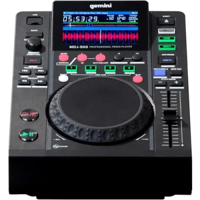 Image of Gemini Sound Mdj 500 Professional Media Player With 4 Hot Cues And Auto/Manual Looping, Colour Screen, Midi, 24 Bit/192Khz Soundcard,Black