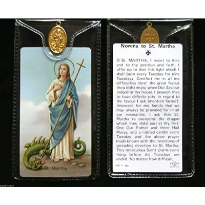 Image of St Martha Prayer Card and Medal